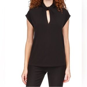 Michael Kors Women's Twisted Neck Sleeveless Top Black